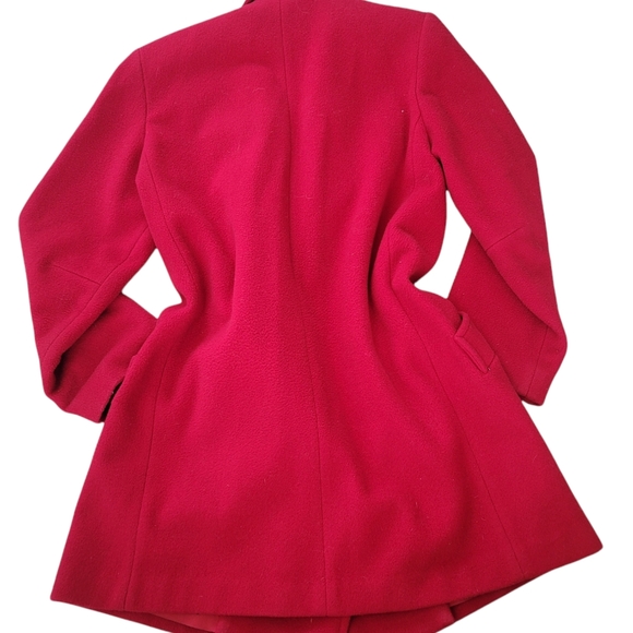 Forcaster Of Boston Womens Red Button Up Long Pea Coat Size 5/6 - Picture 5 of 11
